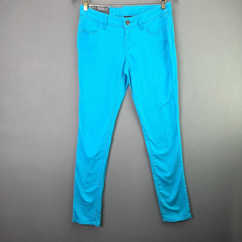 City Streets Skinny Jeans Size 7 Turquoise Blue Stretch Denim 5-Pocket Casual